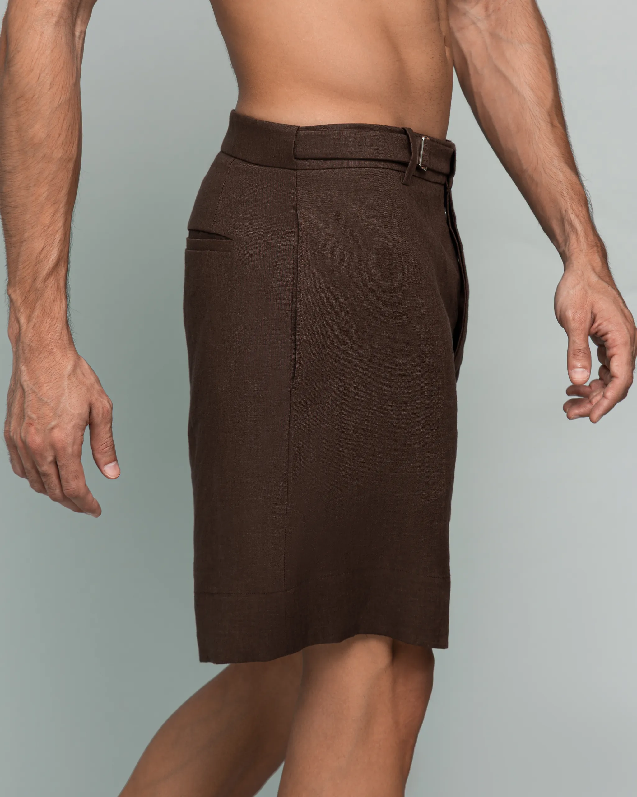 Side view close-up of 20Two Elemental's GHAF drift short in brown