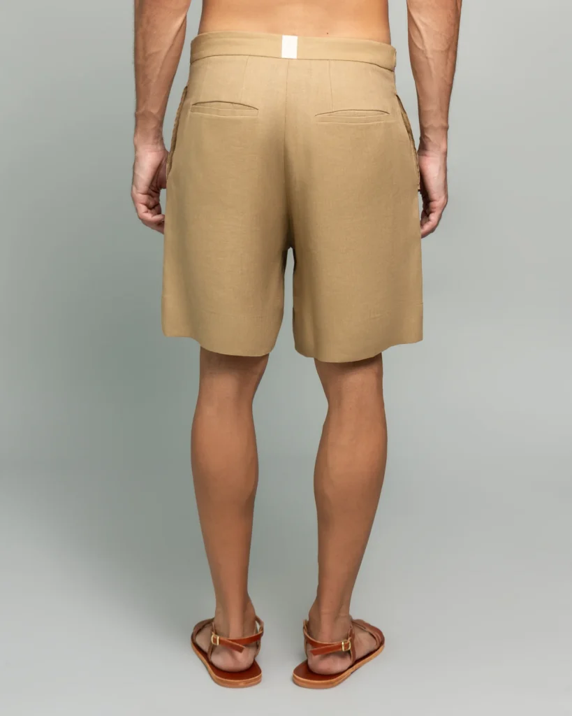Back view close-up of 20Two Elemental's GHAF drift short in desert tan